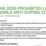 AMOCAD divulga lista de substâncias proibidas para 2026