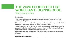 AMOCAD divulga lista de substâncias proibidas para 2026